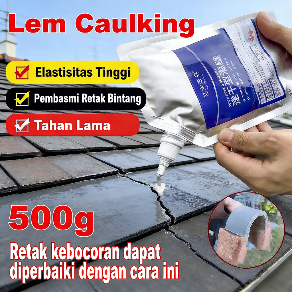 Jual COD Lem Caulking Elastis Perekat Penutup Bocor Anti Air 500g ...