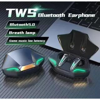TWS G11 Earphone Bluetooth 5.0 Gaming LED Lamp Low Latency Headset Musik Bass Wireless Mic Jernih