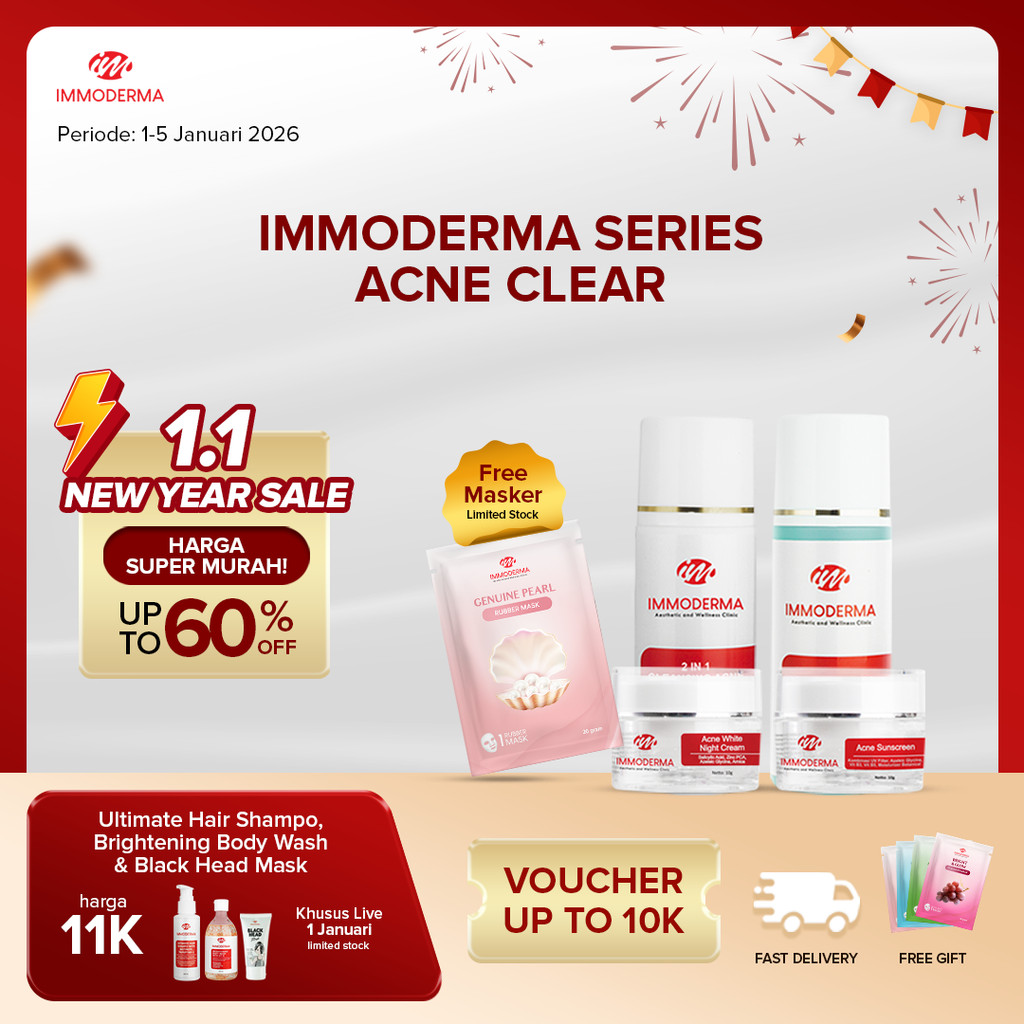 Jual IMMODERMA Series Acne Clear I Paket Perawatan Wajah Berjerawat dan ...
