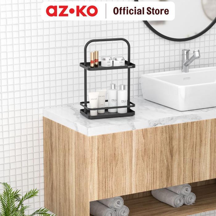 Jual AZKO Stora 26X17 cm Rak Kamar Mandi Knockdown - Hitam Organizer ...