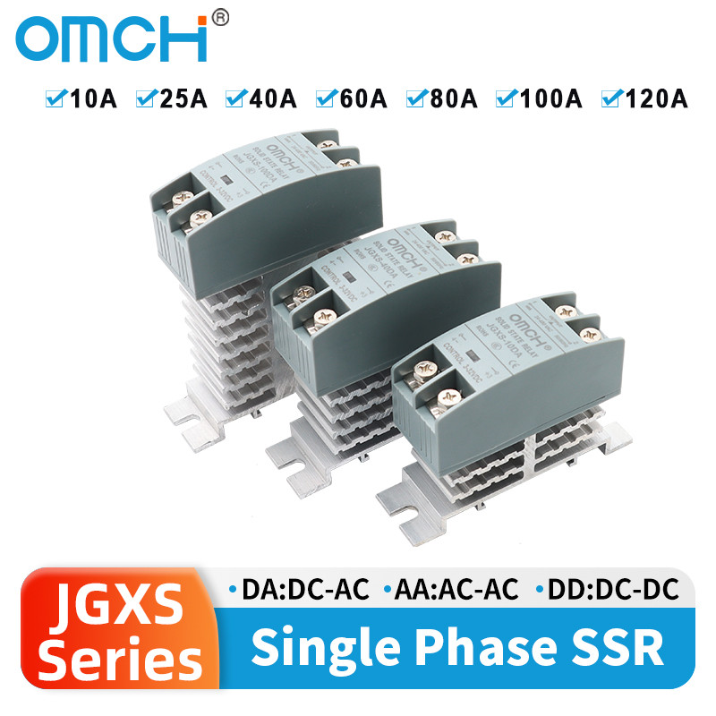 Jual OMCH N Rail Solid State Relay SSR With Heatsink 10A 25A 40A 60A ...