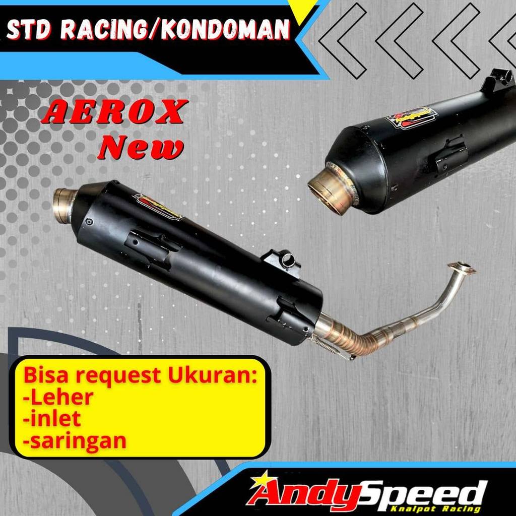 Jual KNALPOT MATIC STANDAR RACING BOBOKAN merk ANDY SPEED AEROX DAN ...