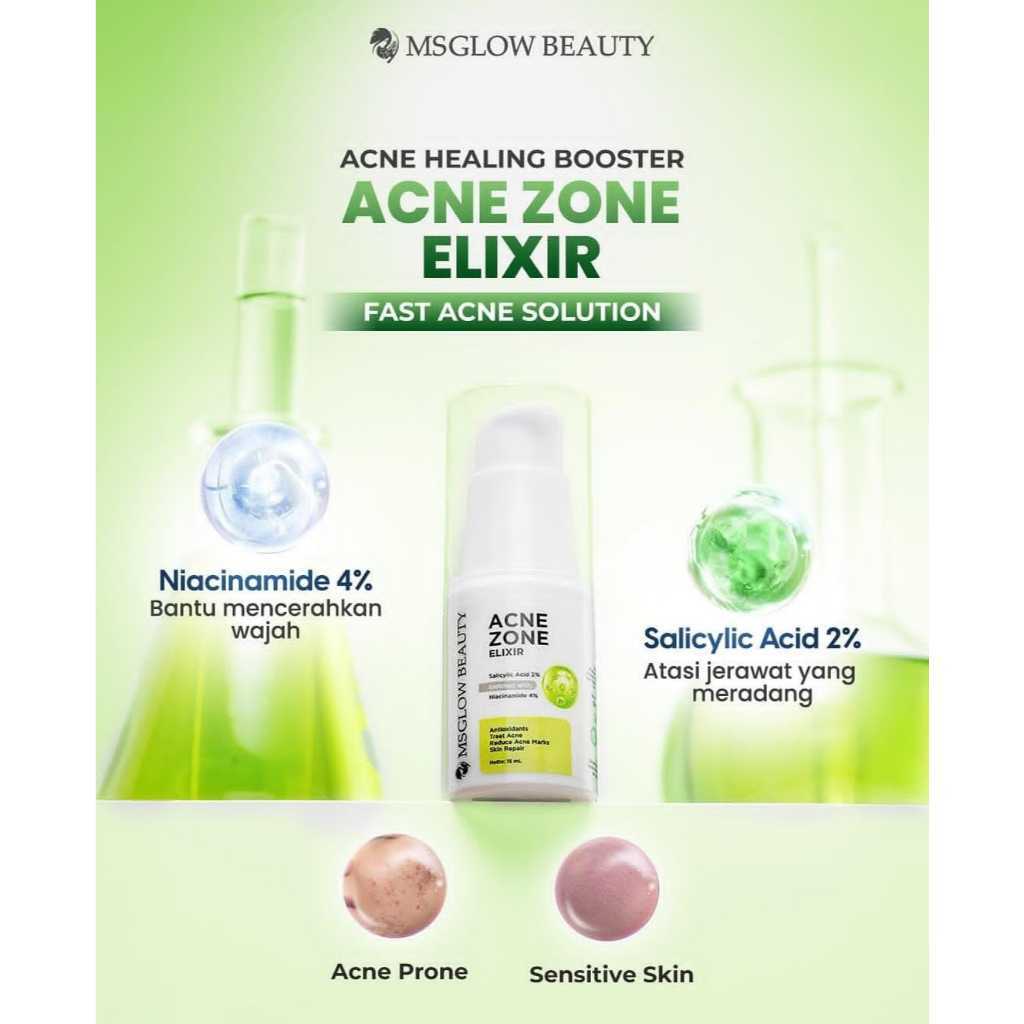 Jual MS GLOW - ACNE ZONE ELIXIR - 15 ML | Serum Acne Elixir Untuk atasi ...