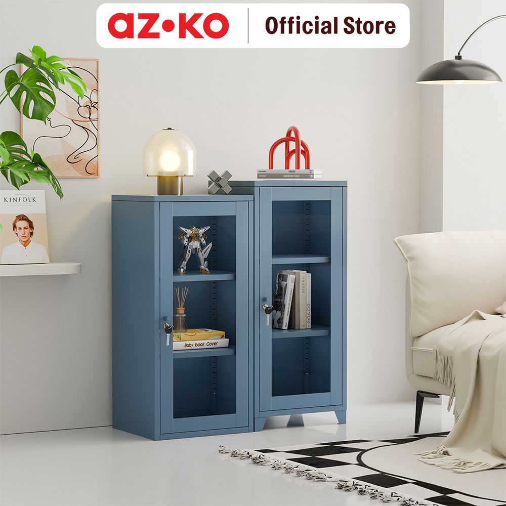Jual AZKO Stora Nara Kabinet Besi 3 Tingkat 40X35X91 cm - Biru Lemari ...