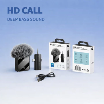 Microphone F11 Clip On Wireless Lavalier Mic 360° Pickup Noise Reduction Untuk Vlog Podcast
