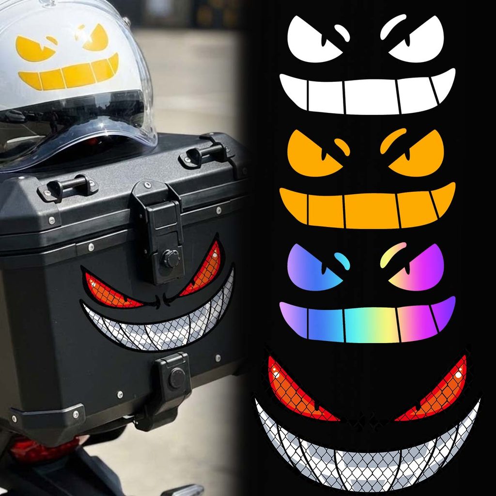 Jual JDM Demon Eyes Gengar Reflective Motorcycle Stickers Moto Scooter ...