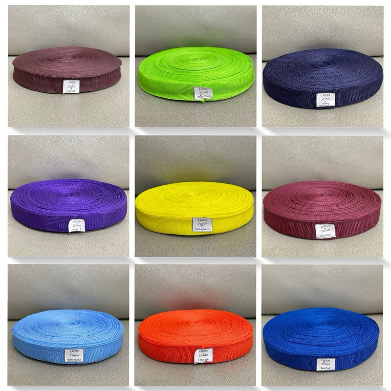 Jual Pita Webbing Tali Pelipit PCR PL22 LA099 22 mm 2,2 cm 50yard ...