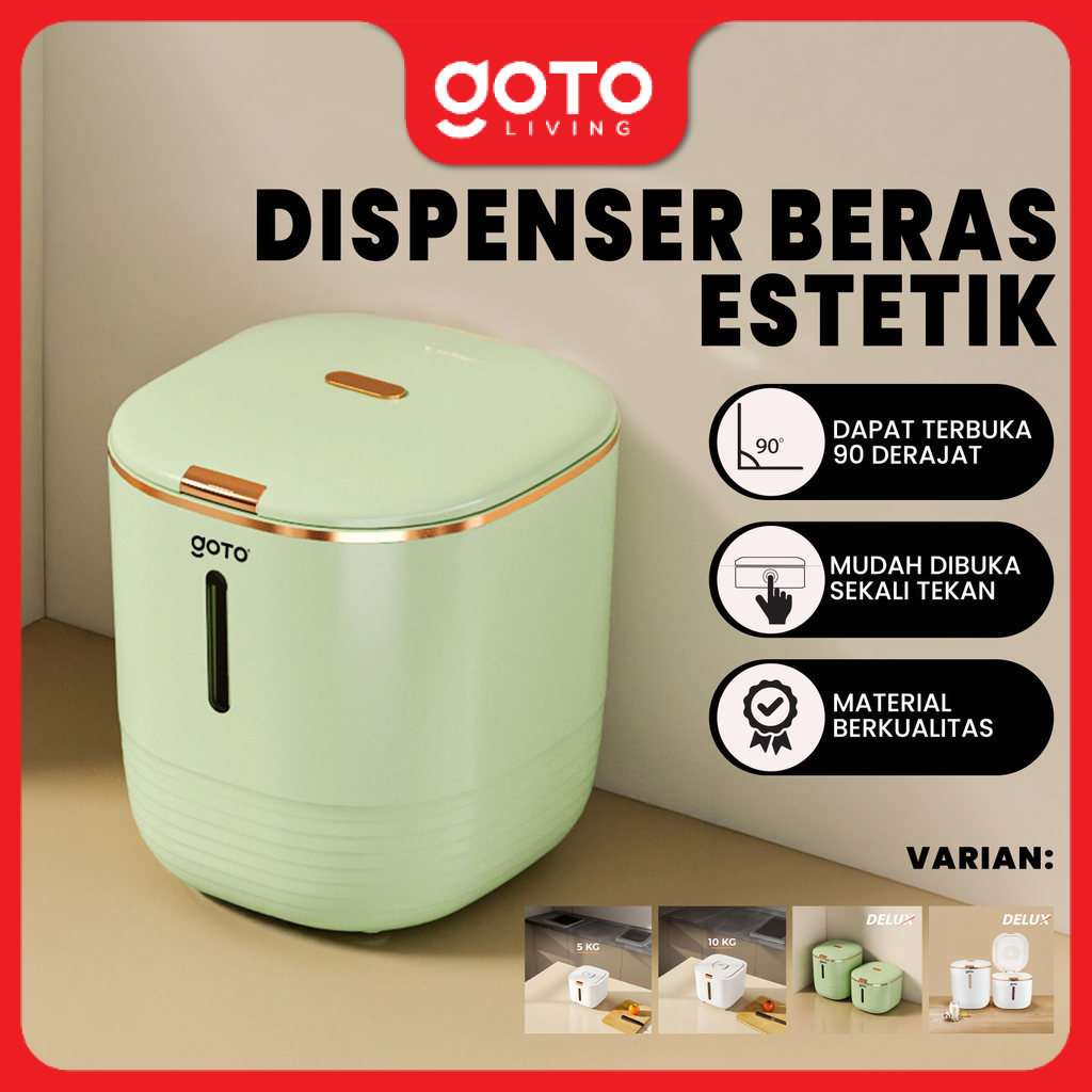 Product image Goto [COD] Suki Dispenser Tempat Penyimpanan Wadah Beras 10 5 Kg Aesthetic 1