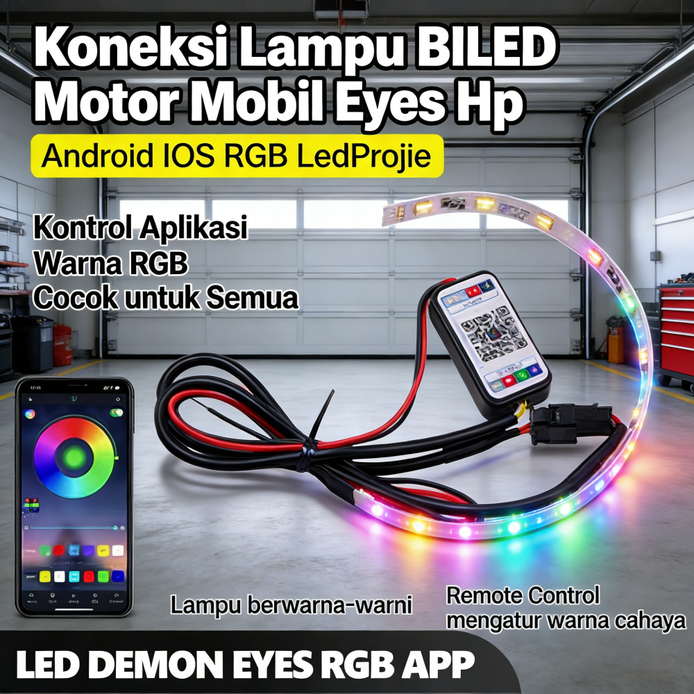 Jual Mobil Motor Led Lampu App BILED Koneksi IOS Hp Projie Android RGB ...