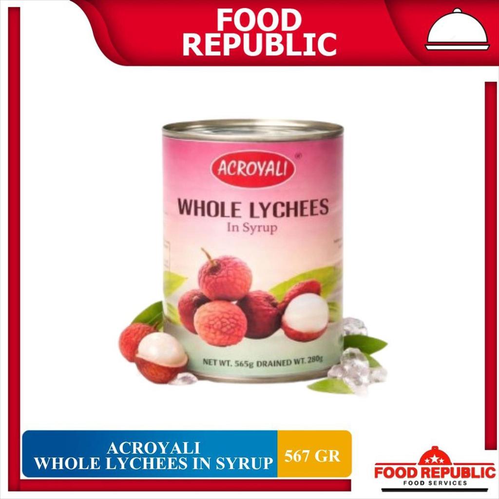 Jual Acroyali Whole Lychee Syrup 565gr Leci utuh Siap Saji Dessert ...