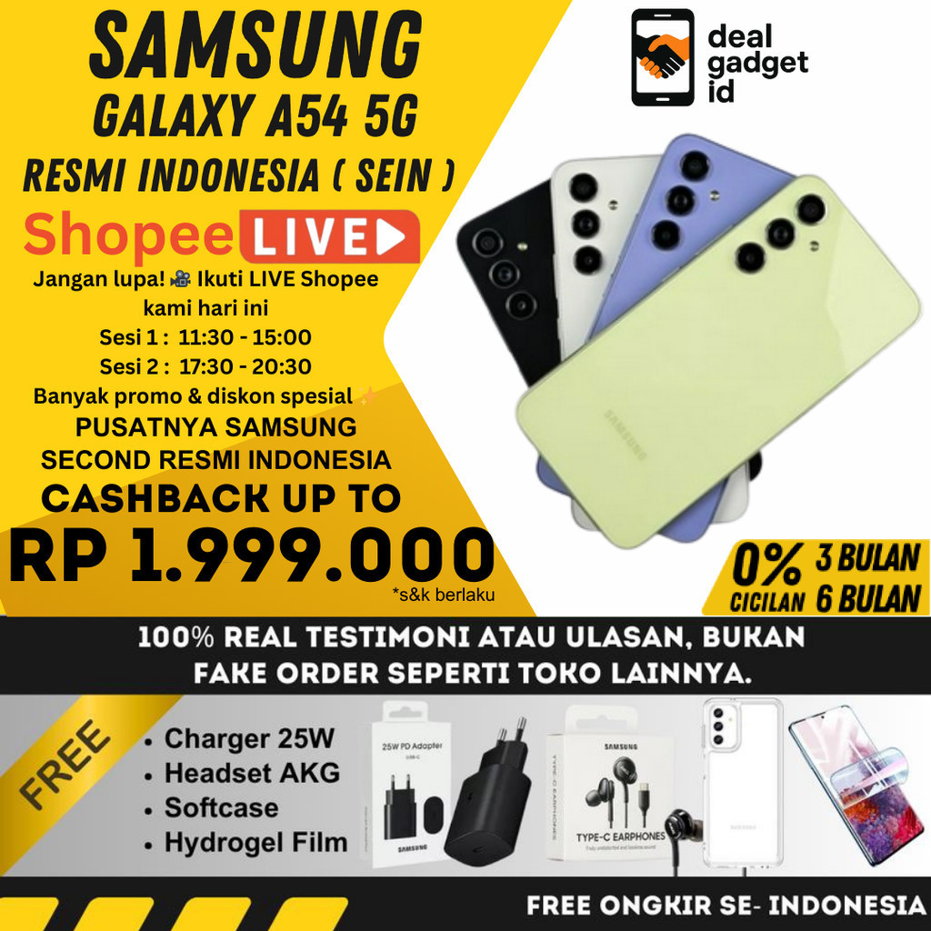 SEIN | Samsung Galaxy A54 5G 8/256GB & 128GB Second Resmi Indonesia | bukan handphone inter