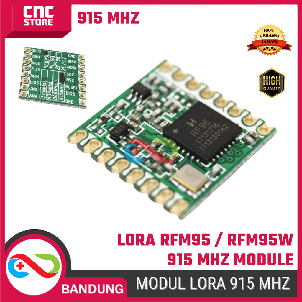 Jual Lora Chip Module RFM95 / RFM95W 915 MHz – Modul LoRa Long Range ...