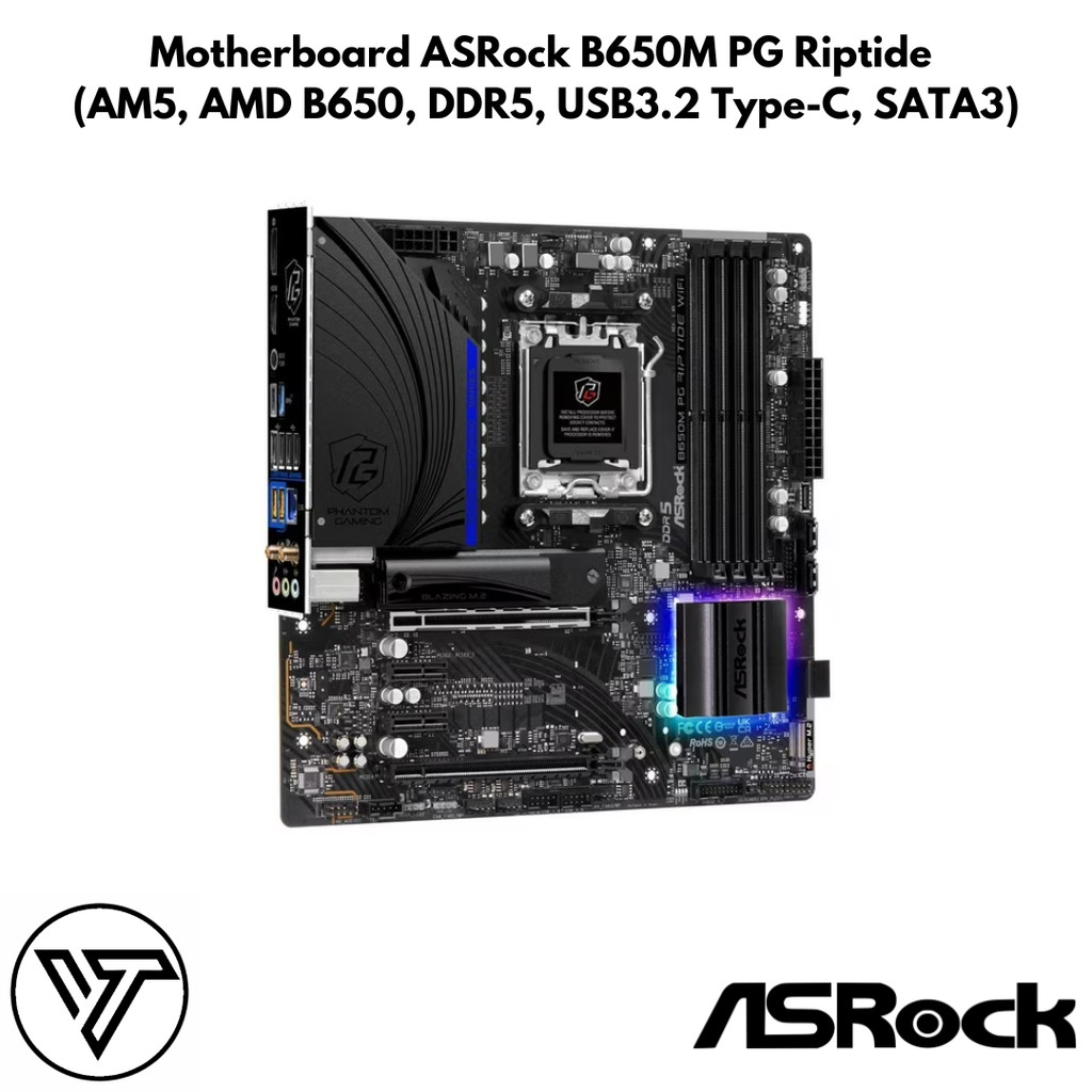 Jual MotherBoard ASRock B650M PG Riptide (AM5, AMD B650, DDR5, USB3.2 ...