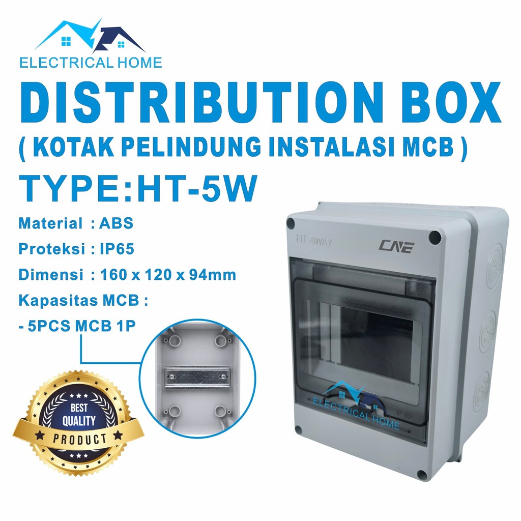 Jual DISTRIBUTION MCB BOX TYPE HT-5W WATERPROOF IP65 | Shopee Indonesia