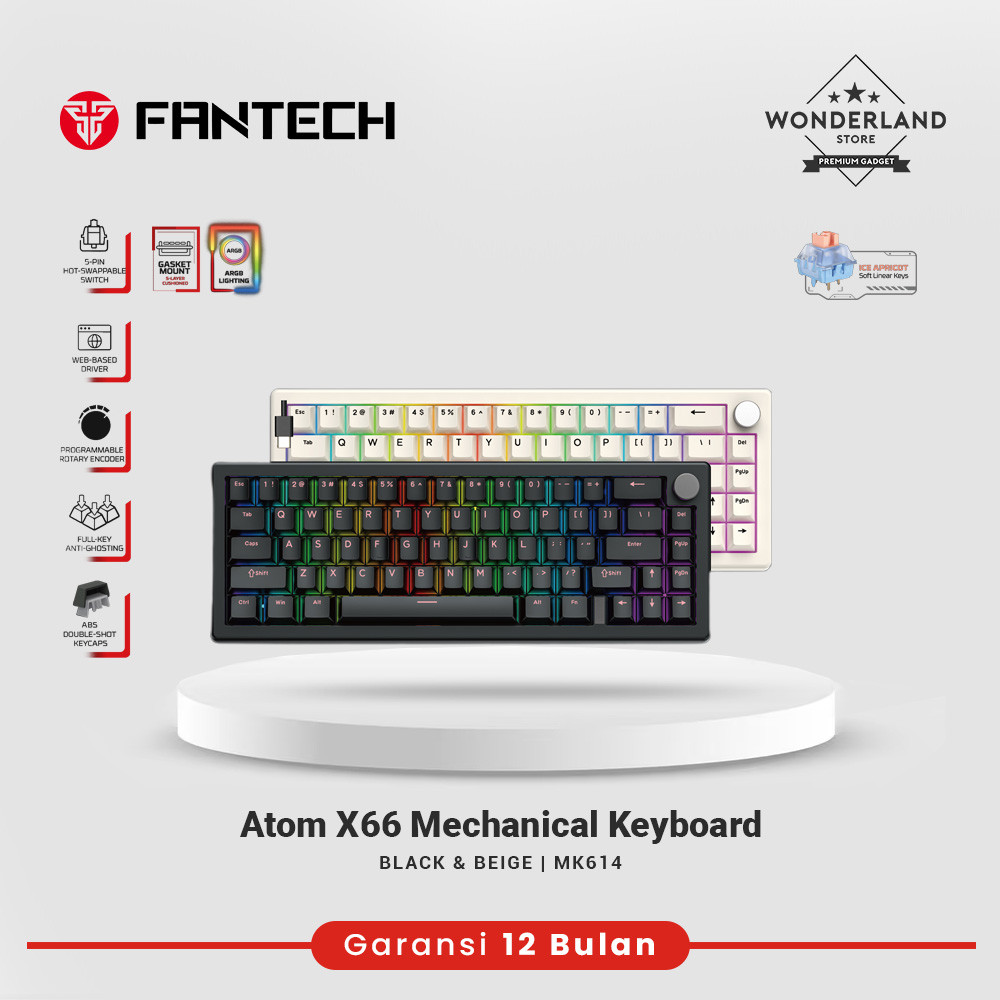 Jual Fantech MK614 Atom X66 Wired Keyboard Mechanical 65% Hot Swap RGB ...