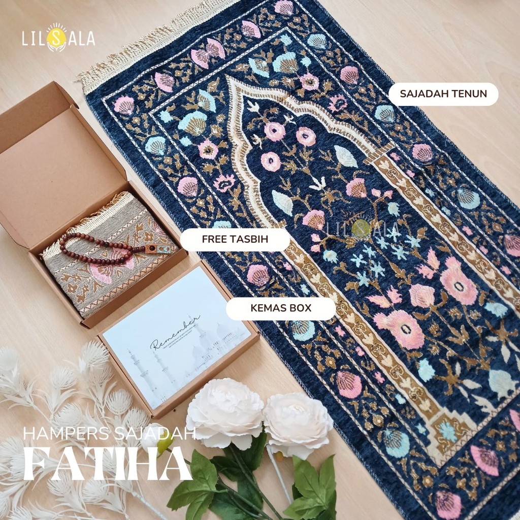 LILSALA Souvenir Sajadah Fatiha Free Tasbih Parcel Lebaran Gift Box Tasyakuran Tahlil Umroh Hadiah Kado Guru