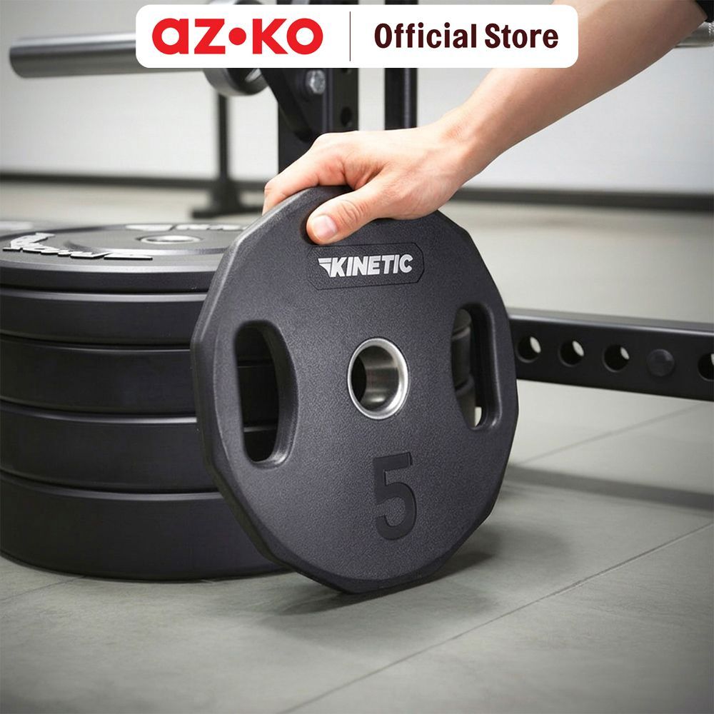 Jual AZKO Kinetic 5 kg Olympic Rubber Weight Plate - Hitam Piringan ...