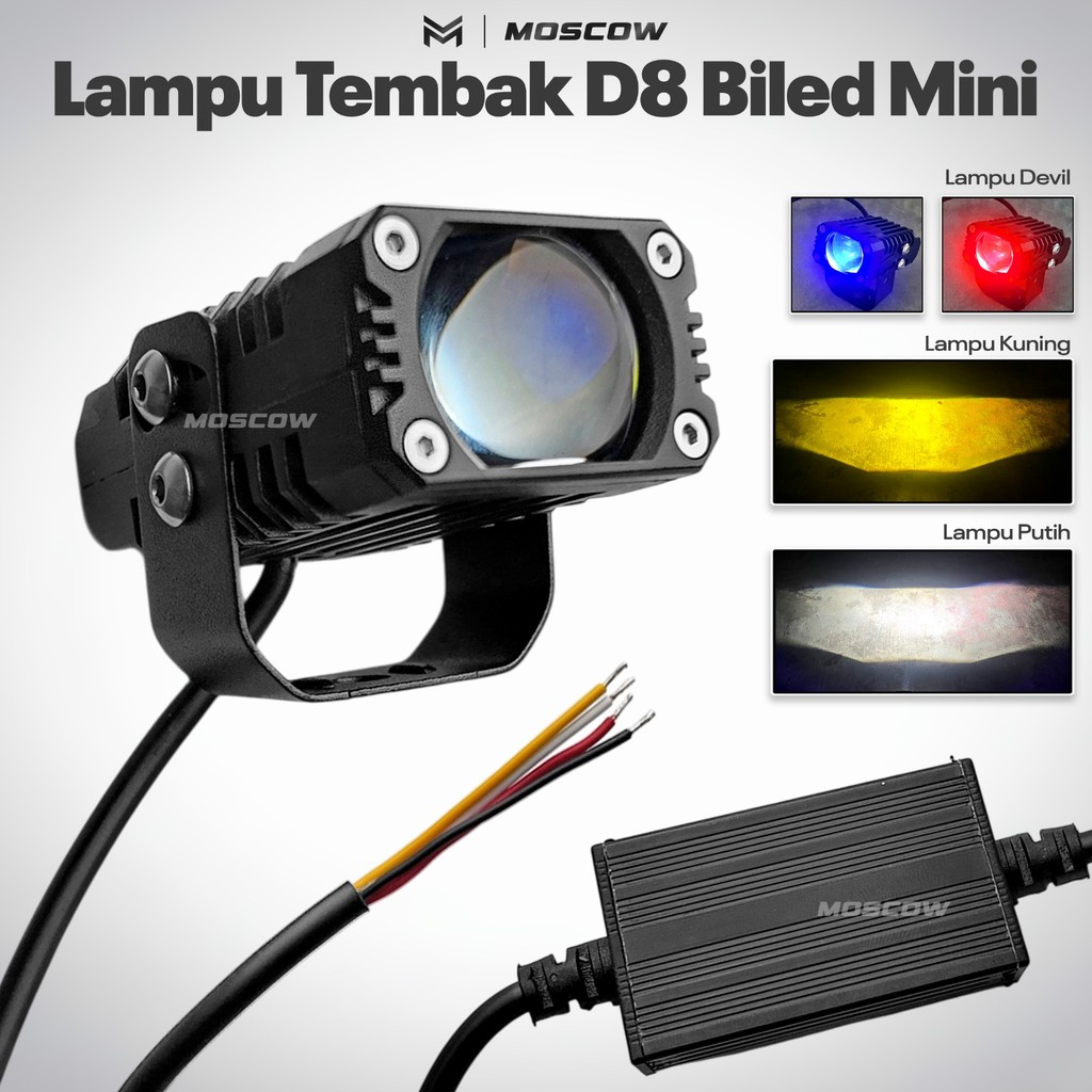Jual LAMPU TEMBAK BILED 1 MATA GEPENG D8 MINI BILED SLIM ORIGINAL ...
