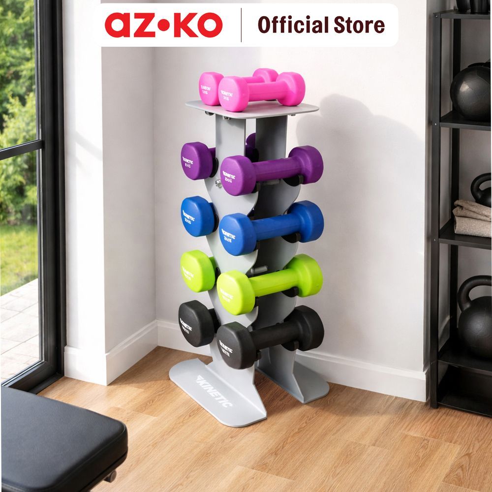 Jual AZKO Kinetic Rak Dumbbell 5 Pair - Abu-Abu Tempat Simpan Alat Gym ...