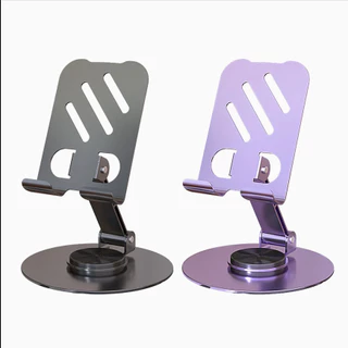 CLAI Stand Phone Holder HP Lipat Meja Putar 360 Derajat Dudukan Phone Tablet Besi Metal Aluminium Kokoh Anti Slip Multi Angle Adjustable Bikin HP Tidak Panas Cocok Live Streaming Nonton Kerja Kantor Desktop Multifungsi