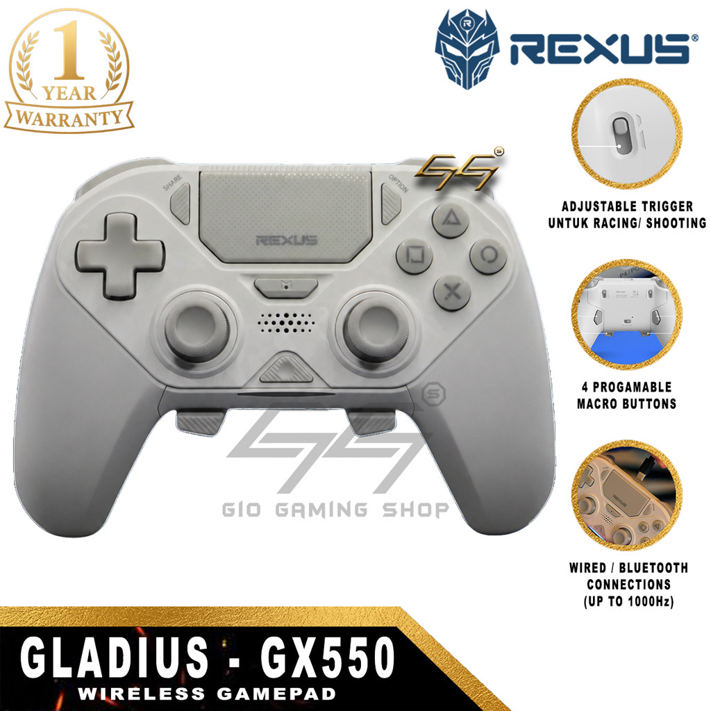 Jual Rexus Gladius GX550 Gamepad Wireless Bluetooth PC PS4 Switch iOS ...
