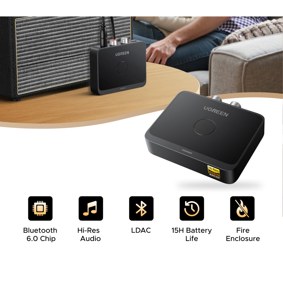 Jual Bluetooth Receiver LDAC AAC HiFi 35mm Jack 2RCA RCA Auo Bluetooth ...