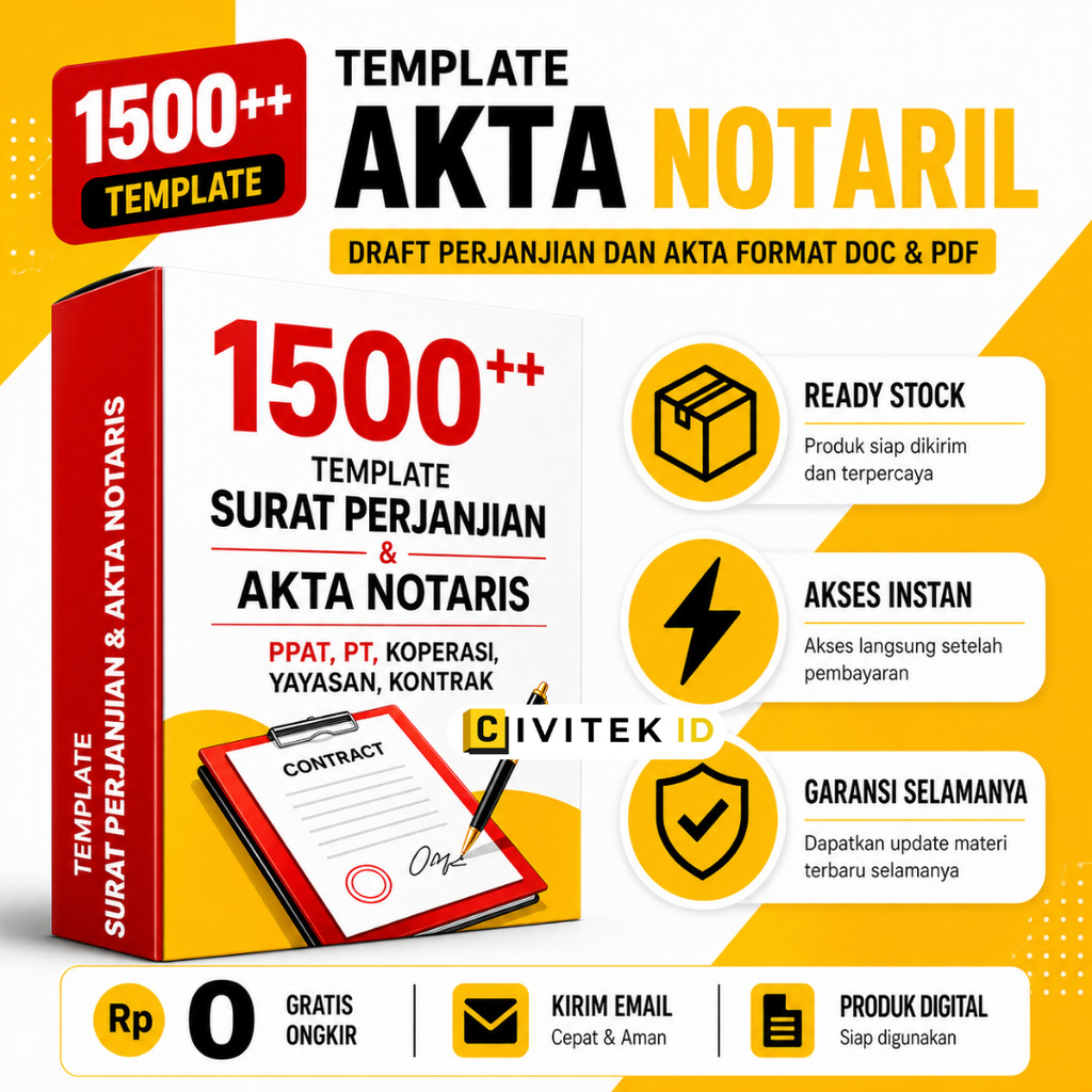 Jual 1500+ TEMPLATE AKTA PERJANJIAN NOTARIS Yayasan Koperasi Perusahaan ...