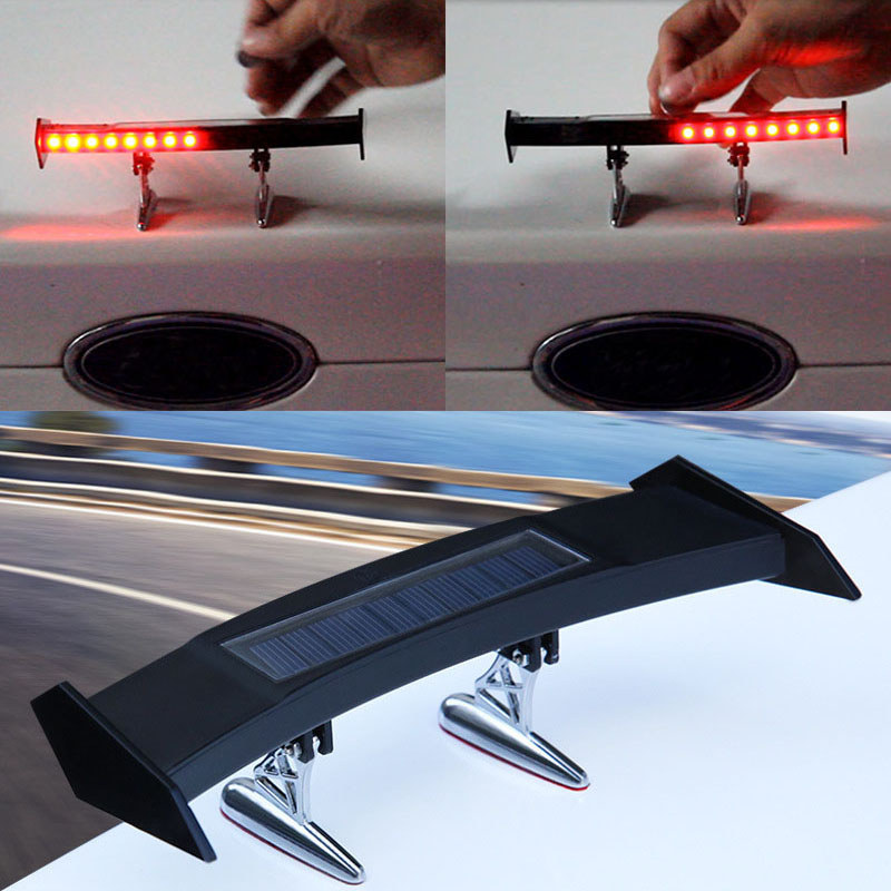 Jual Mini Solar Car Rear Spoiler Tail Light Universal 12V LED Flashing ...