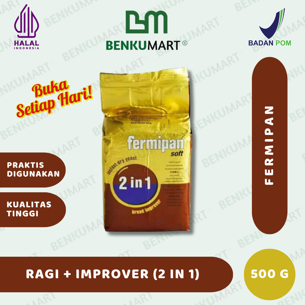 Jual Fermipan Soft Ragi Instant + Improver (2 in 1) 500gr | Instant Dry ...