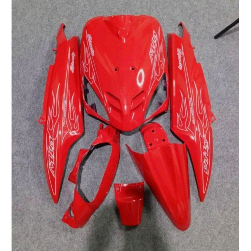 Jual Fullset cover body halus mio sporty merah ferari+stripping api ...