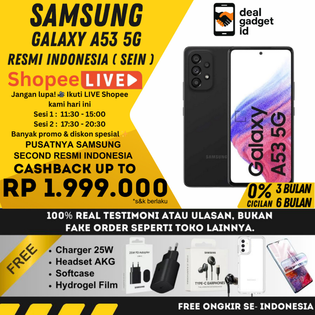 SEIN | Samsung Galaxy A53 5G 8/256GB & 128GB Second Resmi Indonesia | bukan handphone inter