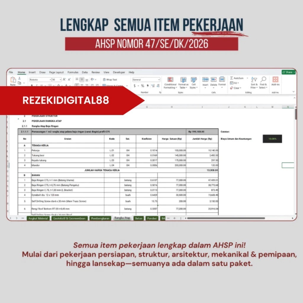 Jual Template AHSP PUPR No 47 Tahun 2026 - Analisa Harga Satuan ...