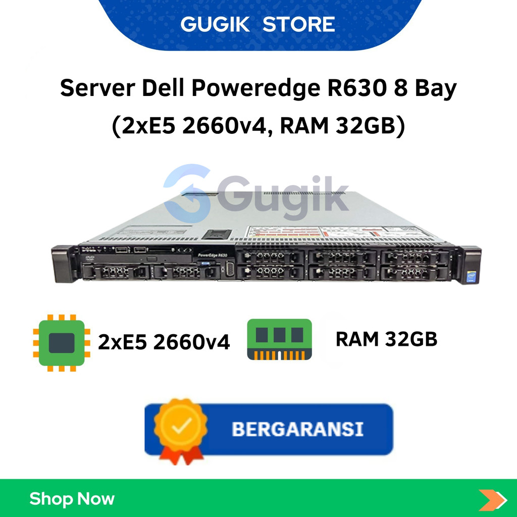 Jual Server Dell Poweredge R630 8 Bay (2xE5 2660v4, RAM 32GB) | Shopee ...