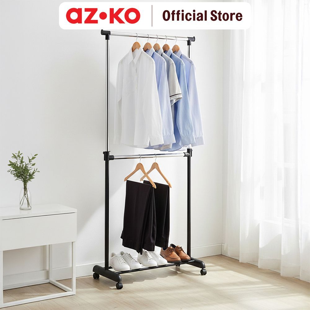 Jual AZKO Stora 83x44x97 cm Gantungan Baju 2 Tingkat Stand Hanger ...
