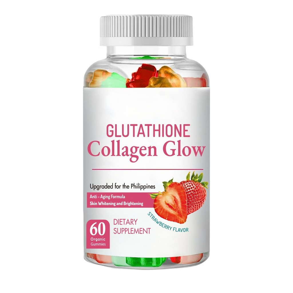 glutathione memutihkan kulit Jual Glutathione Collagen Glow Gummies Anti-Aging Whitening Skin Strawberry  Flavor Vitamins Gummy 60pcs Permen Jeli Cahaya Kolagen Glutathione untuk  Anti Penuaan Memutihkan Kulit Gummies Vitamin Rasa Stroberi