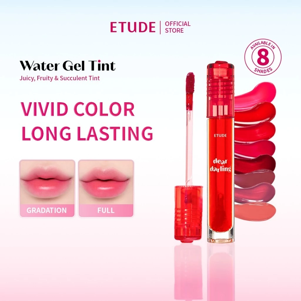 ETUDE Dear Darling Water Gel Tint 5g Lip Tint, Lip Gel Tint - Warna Pigmented & Tahan Lama - Astarani Glow ビューティーケア