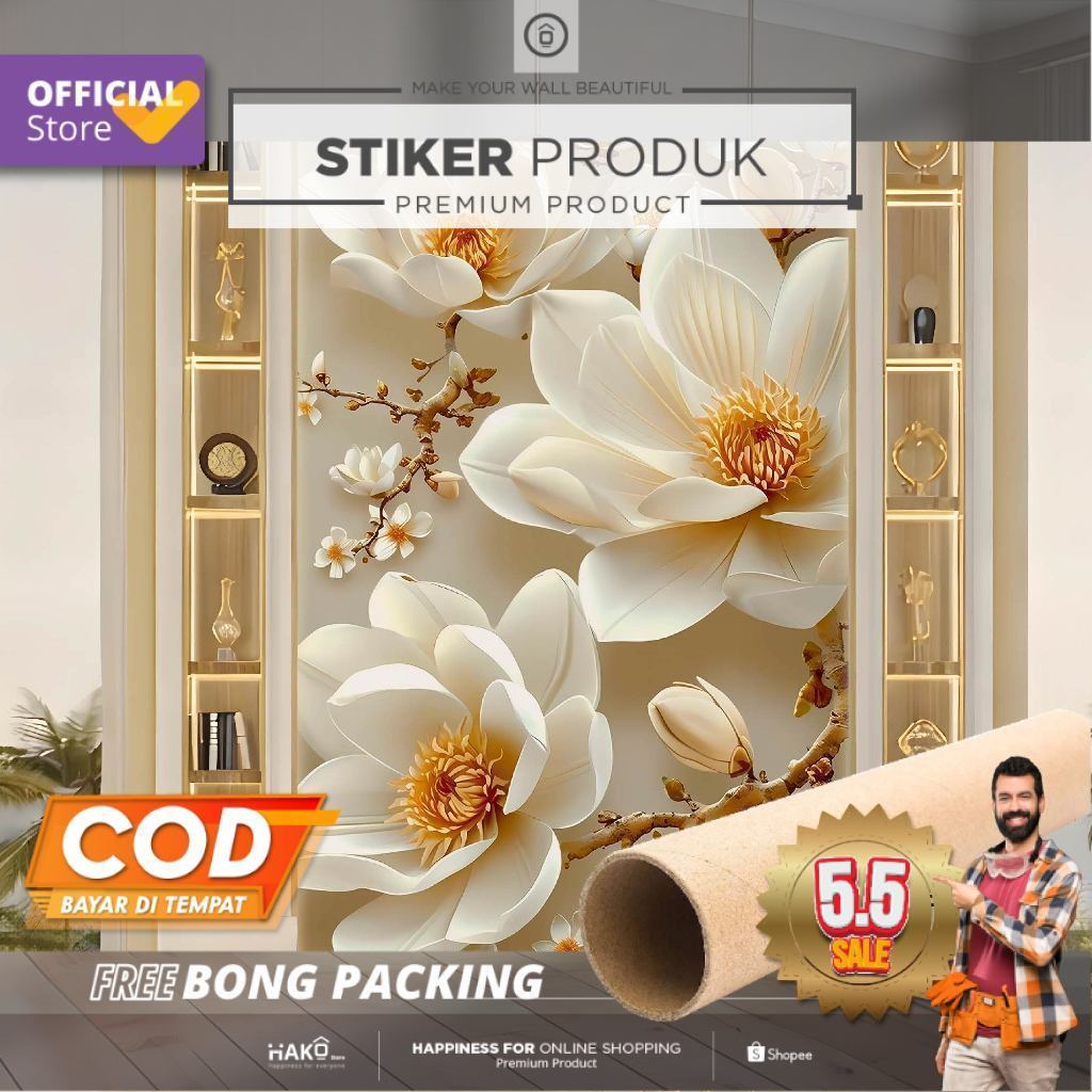 Jual Stiker Dinding | Stiker Dinding Bunga 3D | Stiker Dinding Motif ...
