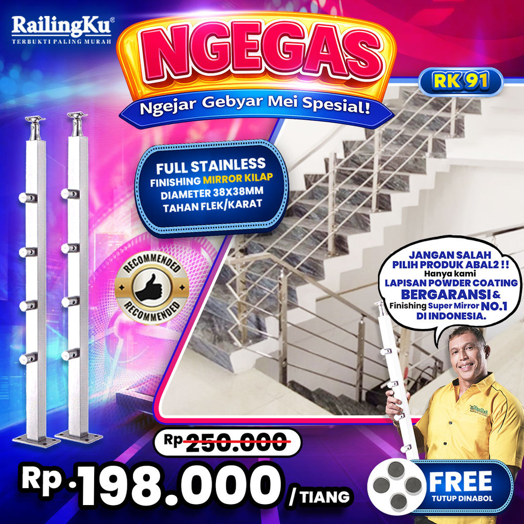 Jual Railing Tangga Pipa Jari Jari Minimalis Tiang Railingku [NGEGAS ...