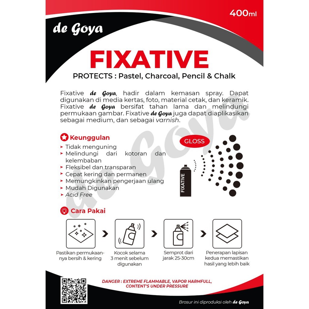 Jual De Goya Workable Fixative Spray Gloss 400ml – Pelindung Karya Seni ...