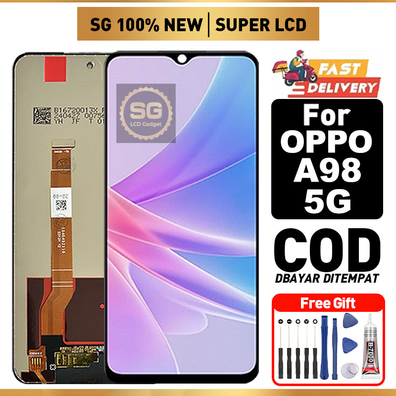 Original Pantalla OPPO A98 5G Negra CON MARCO Completa LCD+Táctil
