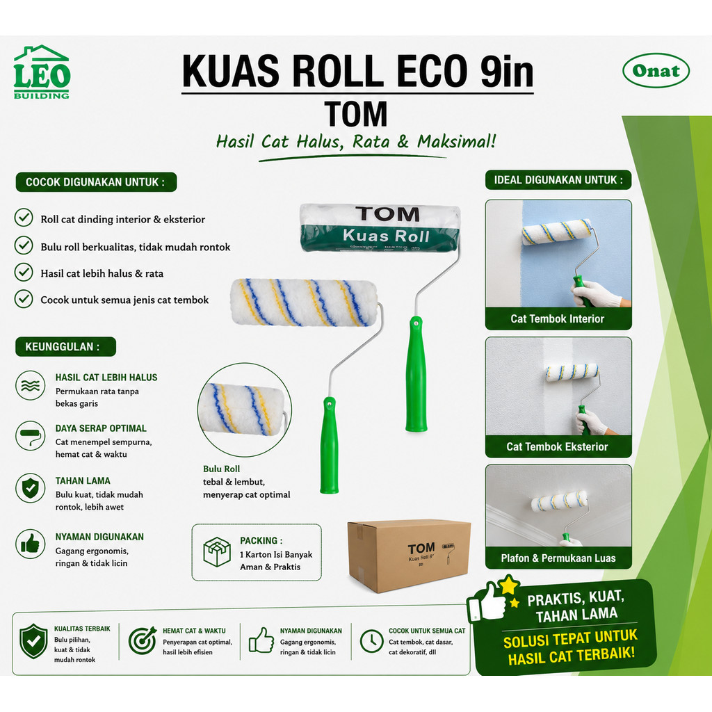 Jual Kuas Roll 9 in ECO TOM | Shopee Indonesia