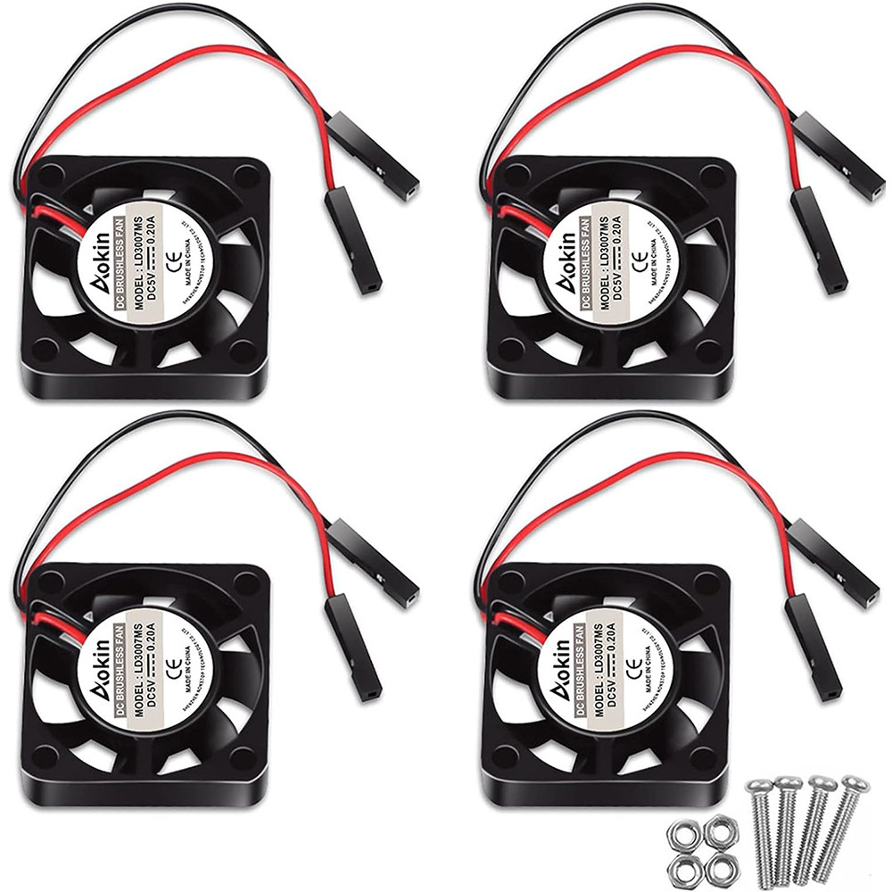 Jual 4Pcs 3007 Fan for Raspberry Pi 5 Cooler Pi Brushless Cooling Case ...
