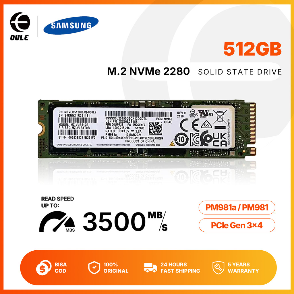 Jual Samsung PM981a 512GB SSD M.2 NVMe SM961 PM981 Original 100