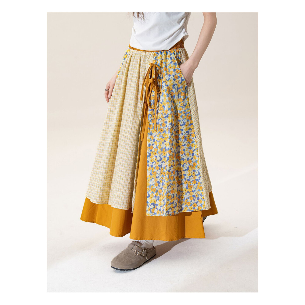 Jual Rok desain baru dengan motif kontras model A-line dan pinggang ...