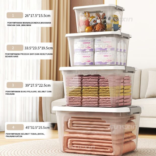 Jual Container Box Storage Medium 15 L White Transparant | Shopee Indonesia