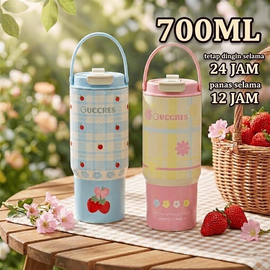 Jual Tumbler Botol Minum Termos Stainless 700ml Besar Tahan Panas ...