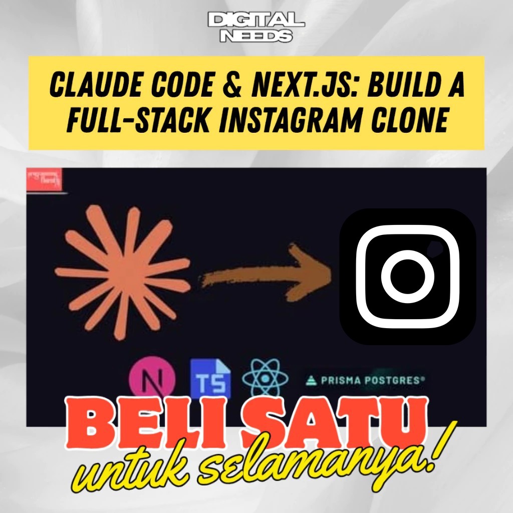 Jual Belajar Claude Code and Nextjs Build a Full Stack lnstagram Clone ...