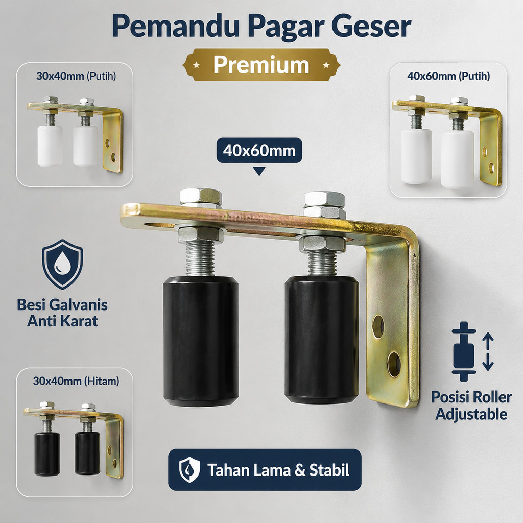 Jual Bracket Pemandu Pintu Pagar Geser Sliding Gate Guide Roller ...