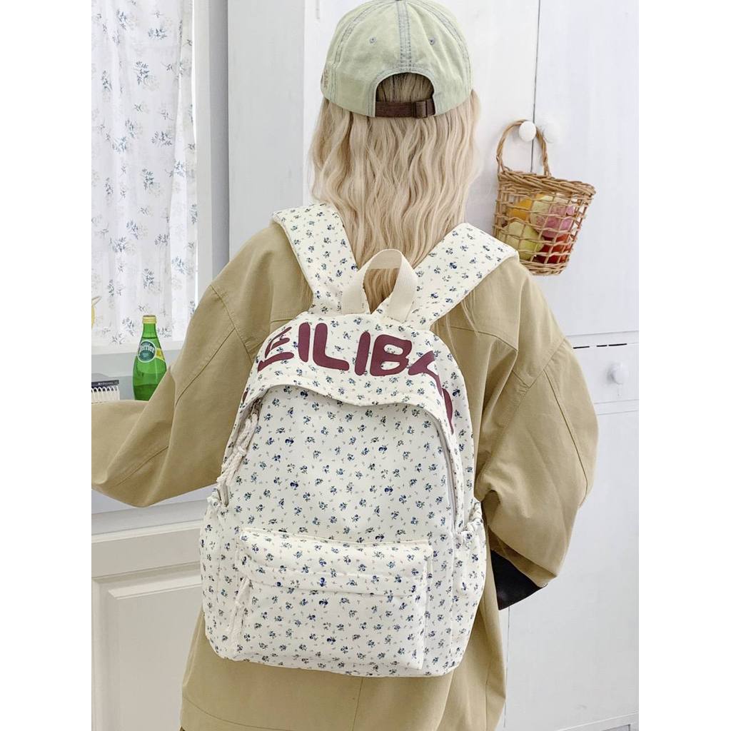 Jual MEILI-BABF16 Tas Ransel Wanita Motif Bunga Tas Sekolah Anak SD SMP ...