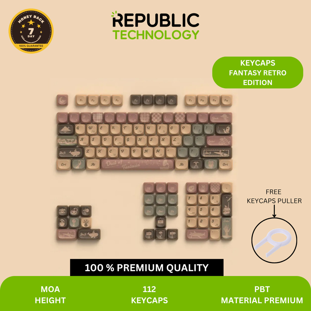 Jual Republic Technology Keyboard Keycaps Fantasy Retro Edition ...